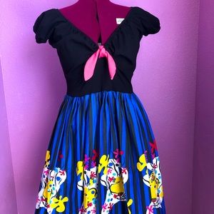 Pinup couture Natalie swing dress with Mary Blair clown print